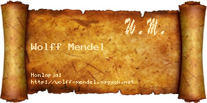 Wolff Mendel névjegykártya